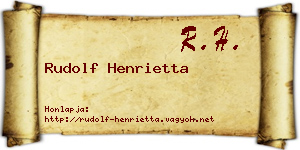 Rudolf Henrietta névjegykártya
